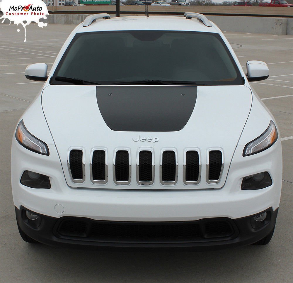 2017 2016 Jeep Cherokee Trailhawk Hood 3M Pro Vinyl Graphics Stripes ...