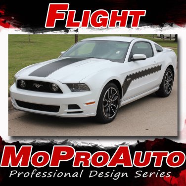 FLIGHT Center Hood Hockey Stripes 3M Vinyl Decals Graphic 2013 Ford Mustang FD4
