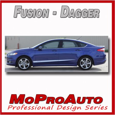 2013-2017 Ford Fusion DAGGER 3M Pro Vinyl Side Hood Stripes Decals Graphics M11
