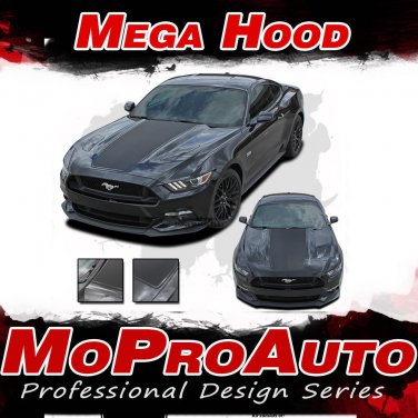 2016 Ford Mustang MEGA Wide Center Hood Racing Stripes 3M Vinyl Graphic Decal C