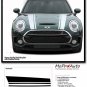 2016 2017 2018 Mini Cooper CLUBMAN HOOD Dual Stripes Vinyl Graphic Decal Kit