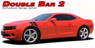 Chevy Camaro 2014-2015 Double Bar Hood Hash Lemans Stripe Decal 3M Vinyl Graphic