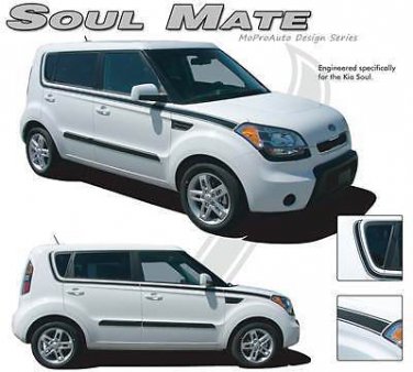 Solid Upper Door Body Side Stripe Vinyl Graphic Decal for Kia Soul by MoProAuto