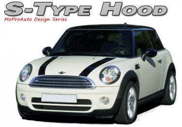 S-Type Dual Hood Stripes Decals Graphics Pro Grade 3M Vinyl fits Mini Cooper