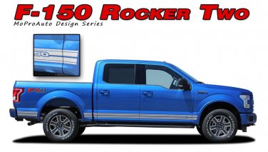 2015-2018 Rocker Two F-150 Lower Side Panel Solid Decals Stripes Vinyl Graphics