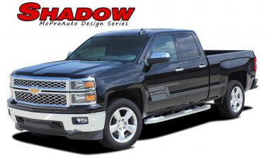 2014-2018 Shadow Chevy Silverado 3M Vinyl Lower Side Door Stripes Decal Graphics