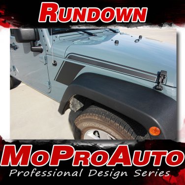 2008-2017 Jeep Wrangler RUNDOWN Stripe Decals Graphic 3M Pro Series Vinyl PD2825