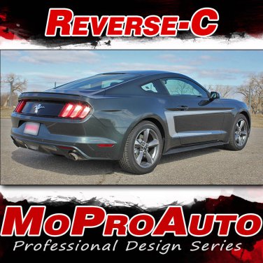 REVERSE-C Boss Style C Stripe 3M Vinyl Decals Graphic 2015-2017 Ford Mustang