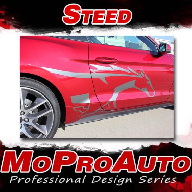 STEED Pony Horse Vinyl Graphics Door Stripe 3M Decals for 2017 Ford Mustang - S2