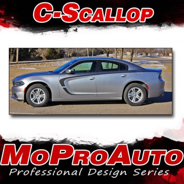 2018 C-SCALLOP Dodge Charger Pro 3M Vinyl Graphics Hood Side Decals Stripes B4