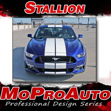 2015-2017 Ford Mustang Lemans Hood Racing Rally Stripes 3M Vinyl Graphic Decal S