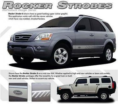 Lower Rocker Strobe Stripes Decal Graphics fits Ford Dodge Chevy Toyota Honda