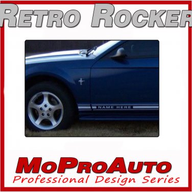 RETRO Mustang ROCKER - 3M Pro Vinyl Panel Stripes Decals Graphics 2004 995