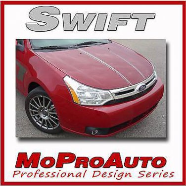 SWIFT Ford Focus Hood Graphics Decals Stripes Tat 2008 - Professional Vinyl 387