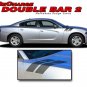 2015-2018 Dodge Charger Hood Hash DOUBLE BAR Side Decals Graphics 3M Pro Vinyl
