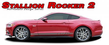 2015-2017 Ford Mustang STALLION ROCKER 2 Lower Door Vinyl Stripe Decals Graphic