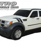 Double Bar Hash Hood Fender Vinyl Graphic Decal Stripe for 2007-2011 Dodge Nitro