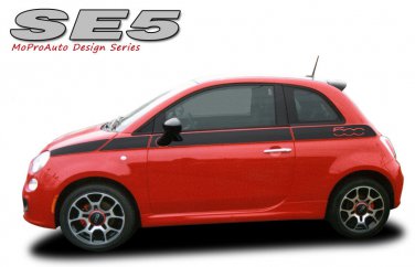Body Line Side Rally Racing Stripes Vinyl Graphic Decal 2011-2016 Fiat 500