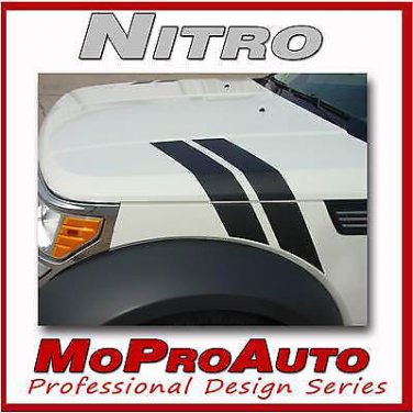 Dodge NITRO DOUBLE BAR Hood -Pro Vinyl Graphics Decals Stripes 3M 310