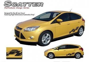 Scatter Lower Side Rocker Panel Stripe Vinyl Graphic Decal 2012-2017 Ford Focus