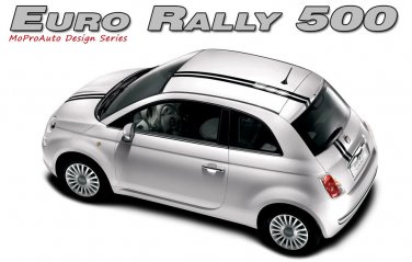 Euro Style Rally Hood Roof Racing Stripes Vinyl Graphic Decal 2011-2016 Fiat 500
