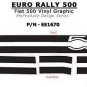 Euro Style Rally Hood Roof Racing Stripes Vinyl Graphic Decal 2011-2016 Fiat 500
