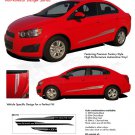 Boom Lower Rocker Panel Hood Graphics Decals Stripes fits 2012-2016 Chevy Sonic