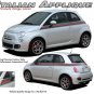 Upper Dual Red Green Italian Flag Stripes Vinyl Graphic Decal 2011-2015 Fiat 500