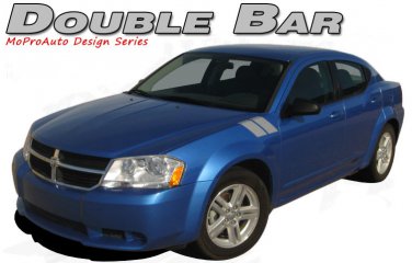 Double Bar Hash Mark Hood Fender Decals Stripes Vinyl Graphics 2008-2014 Avenger
