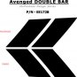 Double Bar Hash Mark Hood Fender Decals Stripes Vinyl Graphics 2008-2014 Avenger