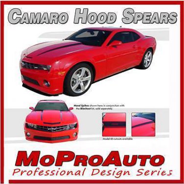 2010-2015 Chevy Camaro SS RS HOOD SPEARS Side Decals Stripe 3M Vinyl Pro Series