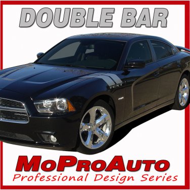 Dodge Charger 2012 DOUBLE BAR Hash Side Decals Graphics Pro Grade 3M Vinyl 378