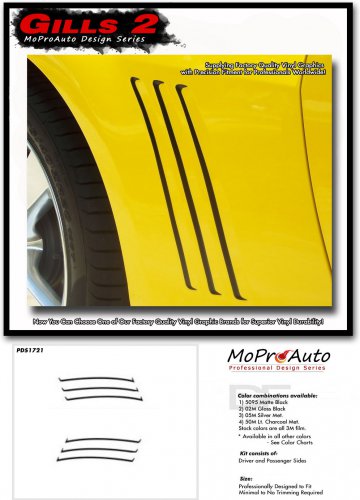 Gills 2 Vent Insert Stripe Decal 3M Vinyl Graphic GM LS LT SS 2014 Chevy Camaro