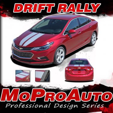 2017-2018 Chevy Cruze Racing Stripes Hood Vinyl Graphics DRIFT RALLY Decals Kit