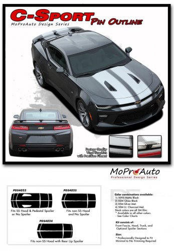 2016-2017 SS Chevy Camaro V6 CAM SPORT PIN Decals Vinyl 3M Racing Stripes PD4023