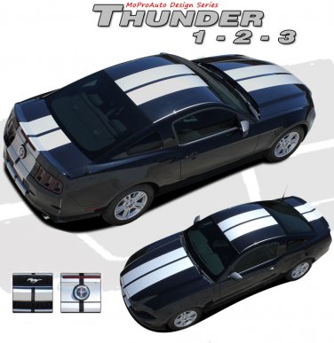 Complete 10" Rally Racing 3M Pro Vinyl Stripes Decals Graphic 2013-2014 Mustang