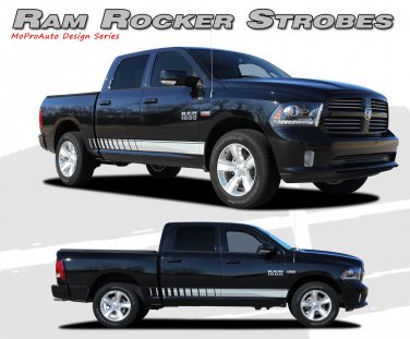 Lower Rocker Panel Strobe Stripes 3M Vinyl Graphic Decals 2009-2018 Dodge Ram