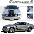Fastback 2 Boss Hood Side Stripes 3M Vinyl Graphic Decal 2005-2009 Ford Mustang