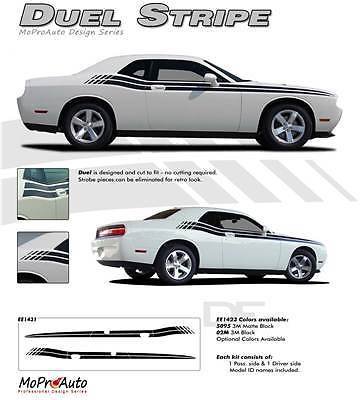 Dual Side Body Line Strobe 3M Stripe Graphic Decal RT 2008-2014 Dodge Challenger