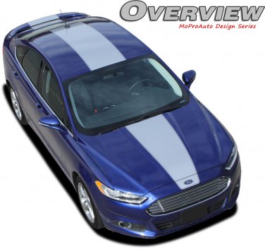 Ford Fusion 2013-2017 Wide Hood Roof Trunk Spoiler Racing Stripes Decals Graphic