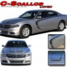 2015-2018 C-SCALLOP Dodge Charger Pro 3M Vinyl Graphics Hood Side Decals Stripes