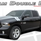 Double Bar Hood Fender Hash Mark Stripes Graphic Decals fits 2009-2018 Dodge Ram