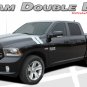 Double Bar Hood Fender Hash Mark Stripes Graphic Decals fits 2009-2018 Dodge Ram