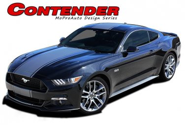 2015-2017 Ford Mustang CONTENDER Wide Center Hood Stripe 3M Vinyl Graphic Decal
