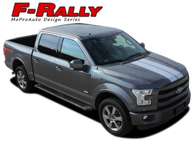 F-RALLY 2015-2018 Ford F-150 Split Center Racing Stripes Vinyl Decals 3M Graphic