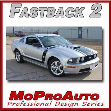 2005-2009 Ford Mustang GT V6 FASTBACK 2 Stripe Graphic Decals 3M Series PD1459