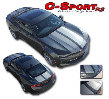 2016 2017 2018 Camaro RS V6 Rally Racing Stripes Hood 3M Vinyl Graphic Decals