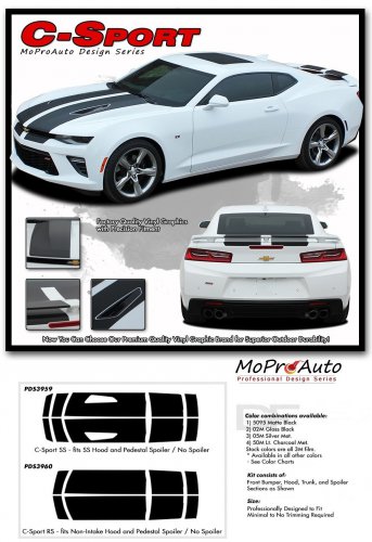2016-2017 Chevy Camaro SS RS CAM SPORT Rally Decals Stripe 3M Pro Vinyl PD3959