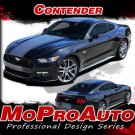 2015-2017 Ford Mustang GT CONTENDER Center Racing Stripes Decals 3M Pro PDS4534