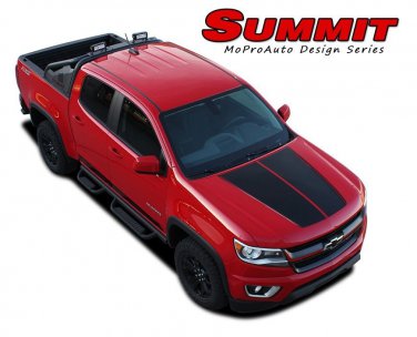 2015-2018 Chevy Colorado Summit Split Dual Hood Vinyl Graphics Stripes Decals 3M